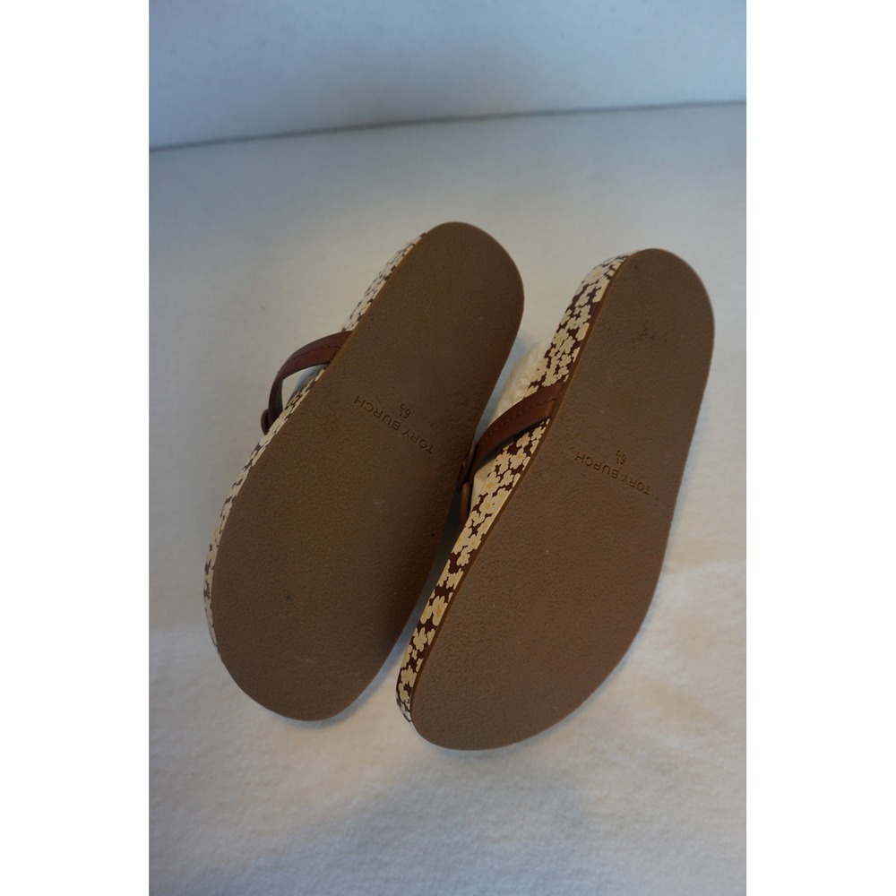 Tory Burch Miller Cloud Sandals Burnt Cuoio Reverie Ditsy Floral 81032 Size 6.5 - Picture 4 of 8